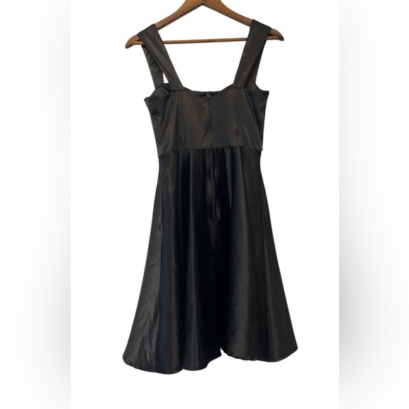 Women’s Unique Vintage Black Corset Skater Dress Lace Up Black Size S Goth - Picture 4 of 5